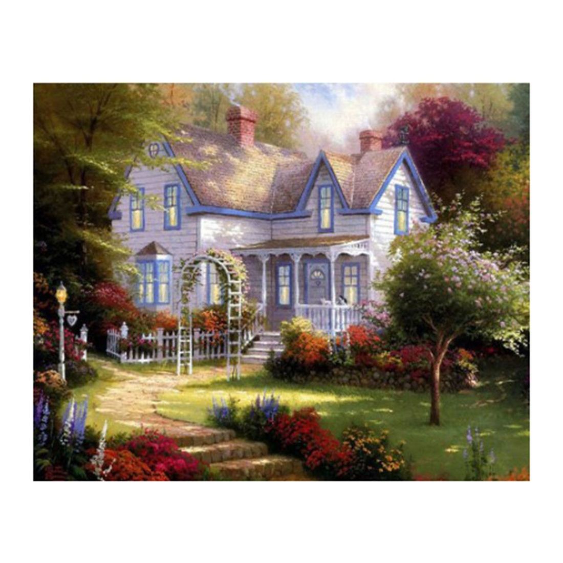 Paint By Number Canvas Painting Kits Castle Landscape DIY Frameless Painting By Numbers on Canvas for Unique Gift