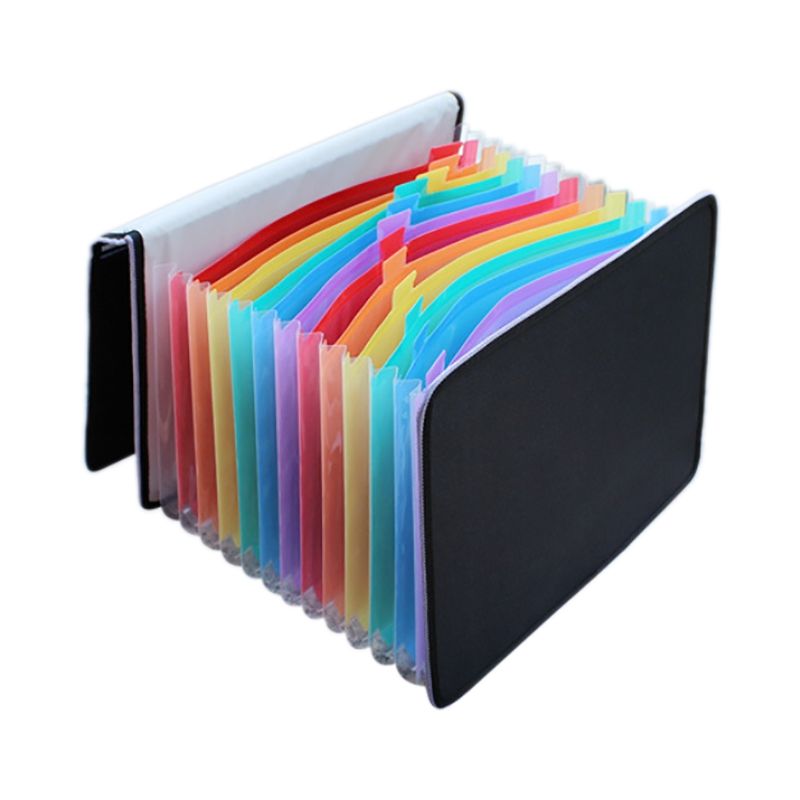 Expanding File Organizer 13 Pockets,Accordion Folders Letter Size , Assorted with Rainbow,for Home,Office and School