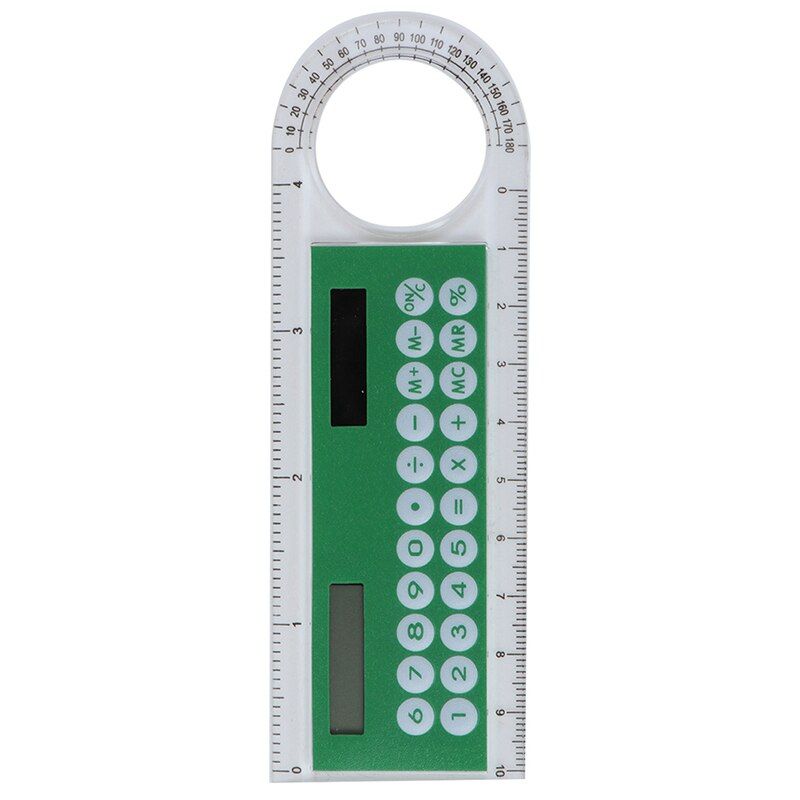 Creative 10cm Solar Mini Calculator Magnifier Fashion Multifunction Ruler School Office Supplies