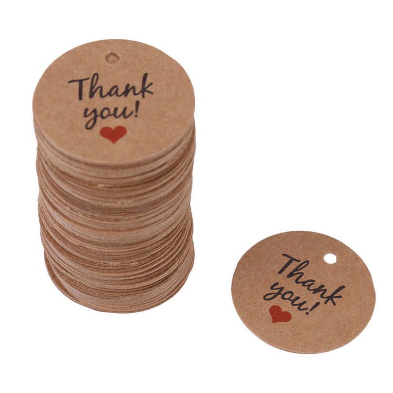 100pcs Brown Handmade Hang Label Wedding Favor Gift Dessert Tags Clothing Jewelry Price Tag