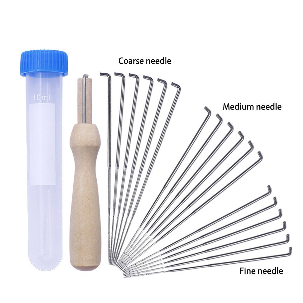 MA Felting Needles Kits Wool Felting DIY Supplies PIN Felting Needle Tool Set with 18 Felting Needles With Clear Bottle-silver and wood color