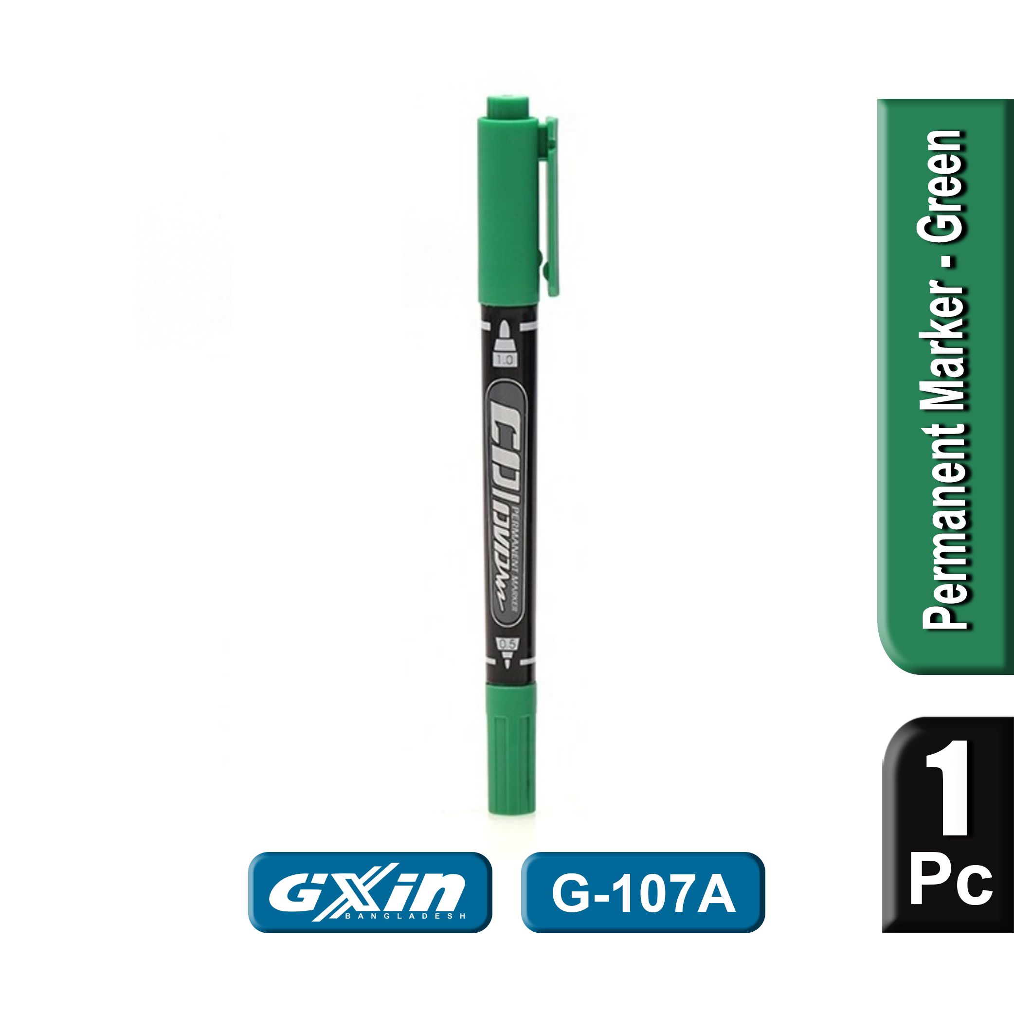 GXin G-107A CD/DVD Waterproof Permanent Marker 2in1 Pen set with Clip-Green
