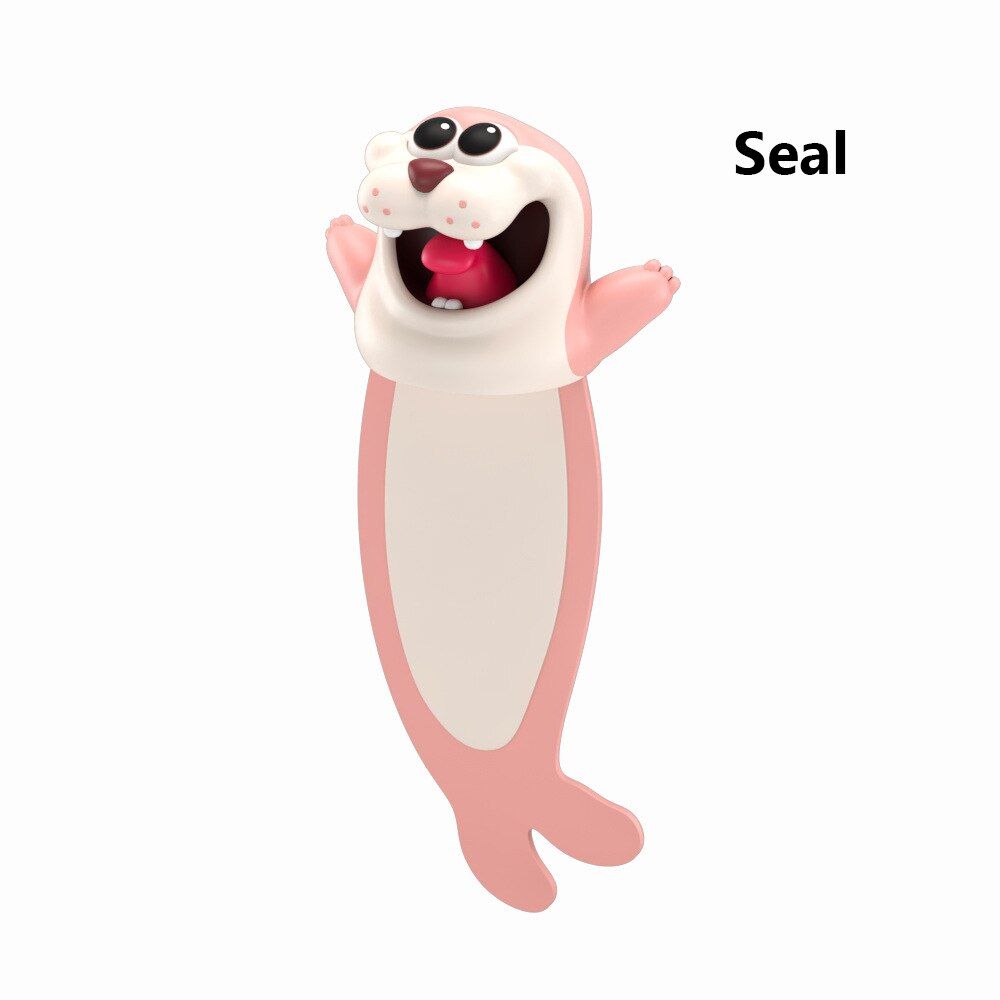 3D Stereo Cute Cartoon Animal Bookmarks Ocean Series Seal Octopus Cat Panda And Shiba Inu School Supplies Stationery Bookmark