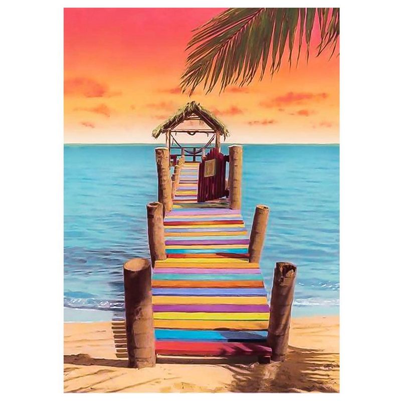 DIY 5D Diamond Painting Kits for Adults & Kids Seaside Pier Full Drill Round Crystal Gem Art Painting
