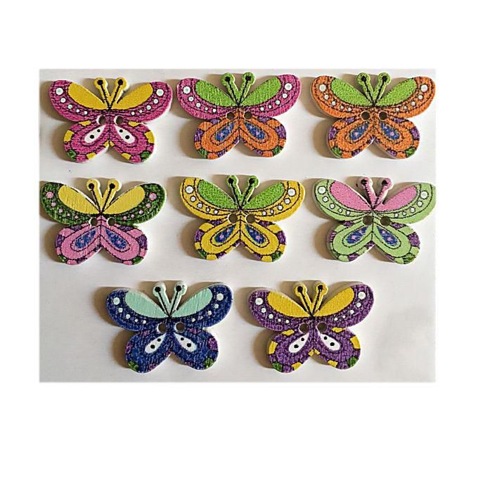 Wooden 2 Holes Craft Button - Multi-color