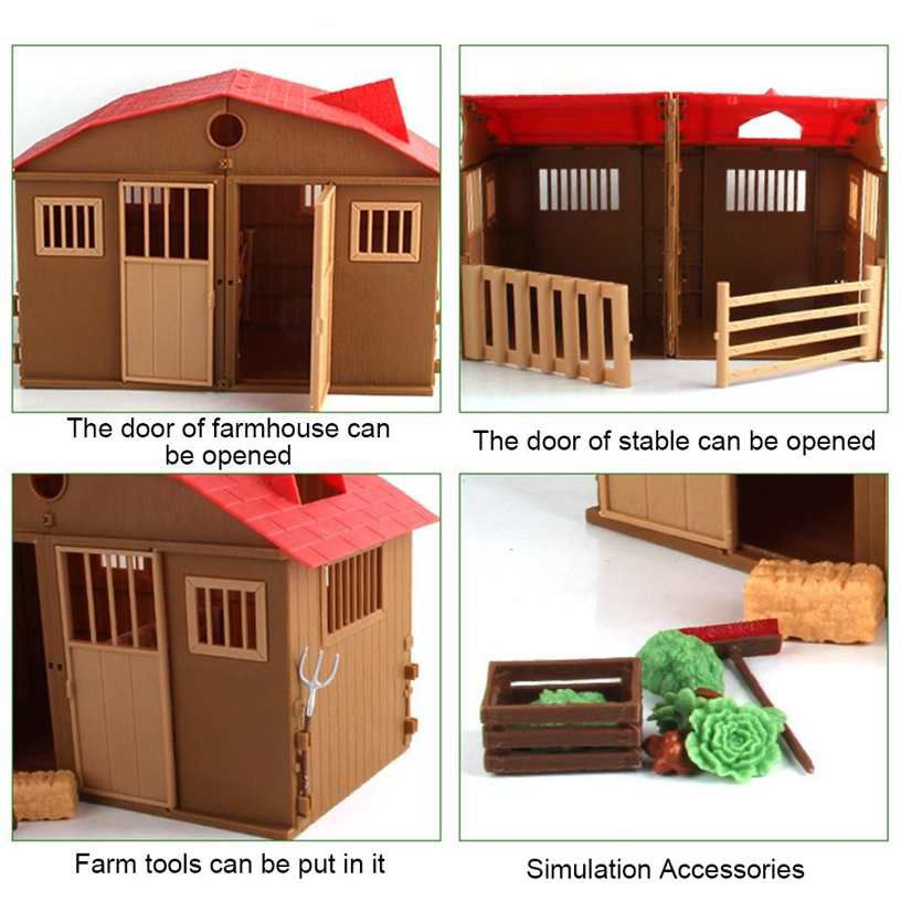 Farm House Toy Children Accessories Set Simulation Mini Farmhouse Scene Model