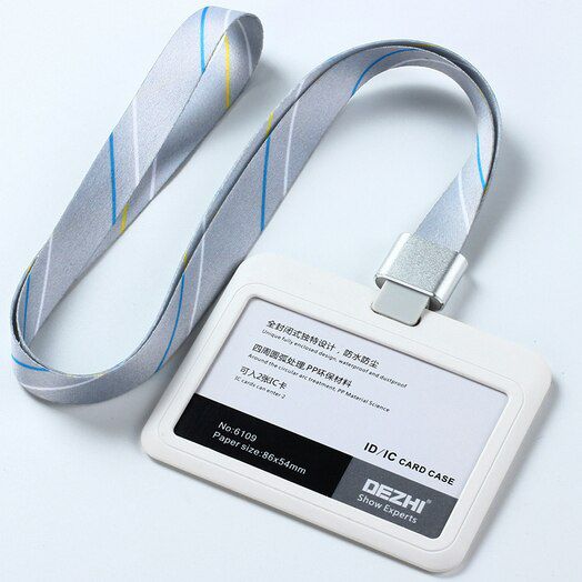 Horizontal Style ID IC Card badge holder of work card with polyester lanyard,lowest price,can custom the LOGO,OEM!