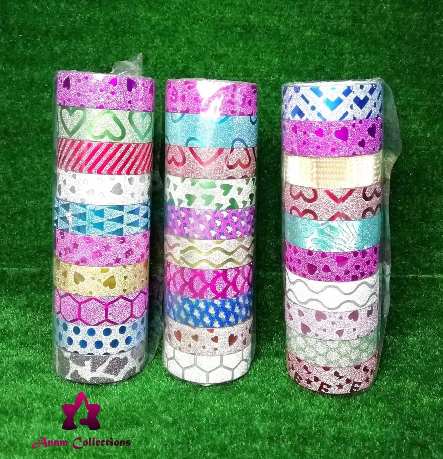 10 pieces of glitter washing tape - Both Side Tape