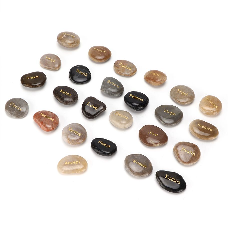 Pebbles Natural Polished Lettering Stones Small Decorative Ornamental River