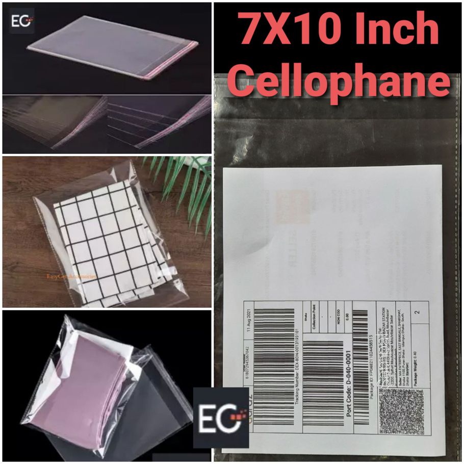 7x10 Inch Crystal Cellophane 20Ps/ 50 Pcs /100 Pcs for Packaging T-shirt