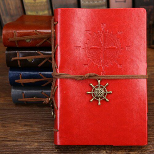 PHANTACI Vintage Blank Diary Notebook Leather Cover Pirate Note Book Replaceable Traveler Notepad Stationery Supplies