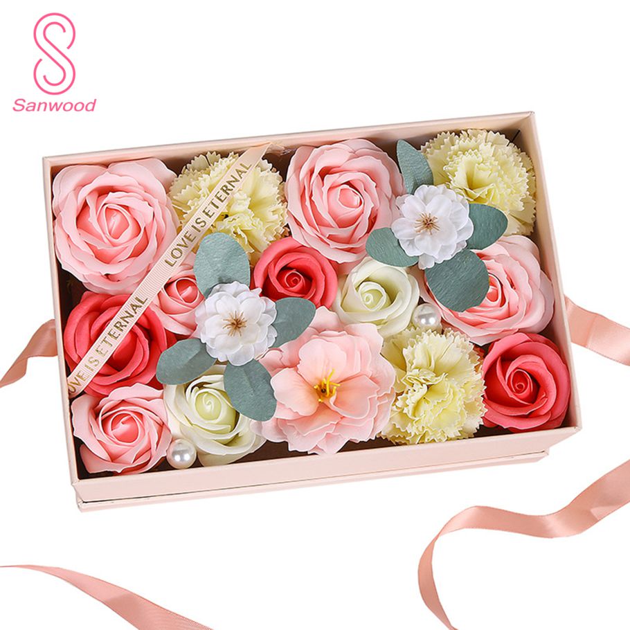 Rose Soap Flower Birthday Valentine Scented Gift Wedding Celebration Home Decor