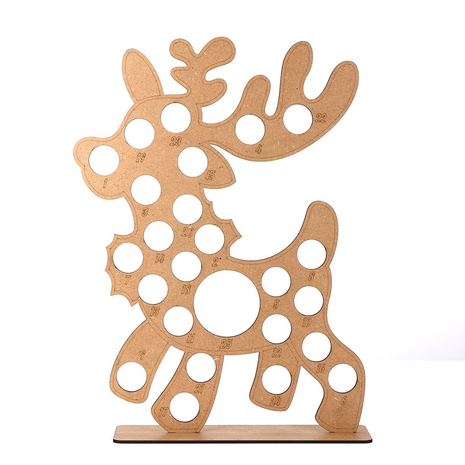Wooden Advent Calendar Christmas Elk Fit 25 Chocolates Stand Home Decor Kid Gift