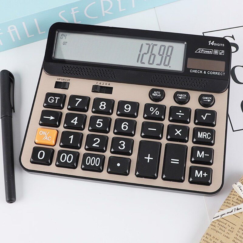 Financial Accounting Tools 14 Digits Electronic Calculator Large Screen Calculators Home Office School Calculators
