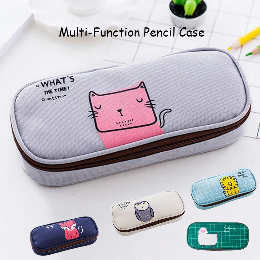 OIMG Cute Cartoon Pencil Case Large Capacity Pencil Bag Stationery Pen Organizer Pouch With Zip For Kids Boys Girls School Office Supplies