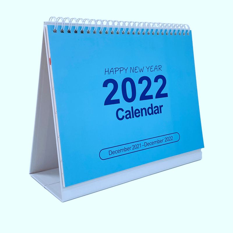 OIMG Desk Calendar 2021-2022 Standing Flip Desktop Calendar Memo Pages Stand Up Desk Calendar With Strong Twin-Wire Binding