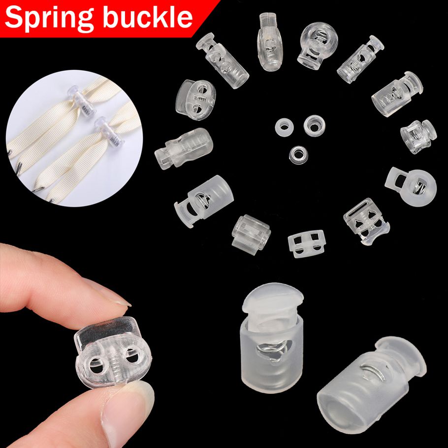 【BestGO】10/20pcs Cord Lock Plastic Stopper Cord Ends Toggles Clip Buckle Transparent Clear Frost Shoelace Sportswear  Bag Accessories