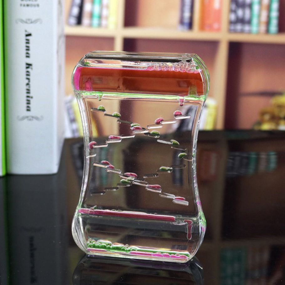 TE Liquid Oil Droplet Dynamic Water Leakage Hourglass Bubble Ornaments For Women random