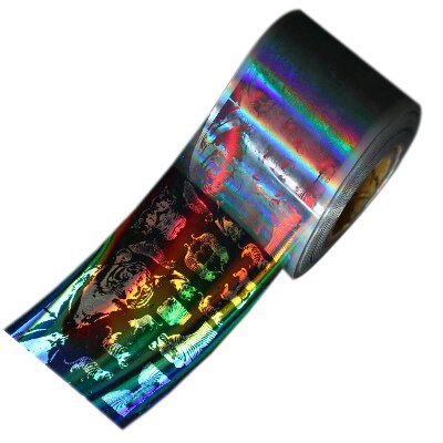 1 roll 4cm*100m Holographic Nail Foils Laser Transparent Shattered Glass Shape Nail Art Transfer Foil Transfer Sticker Pape
