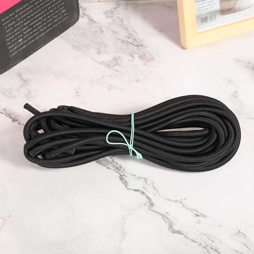 Round Elastic Rope 7mm 10m / 32.8ft Clothes Cord with Strong Elasticity for Clothing DIY Black