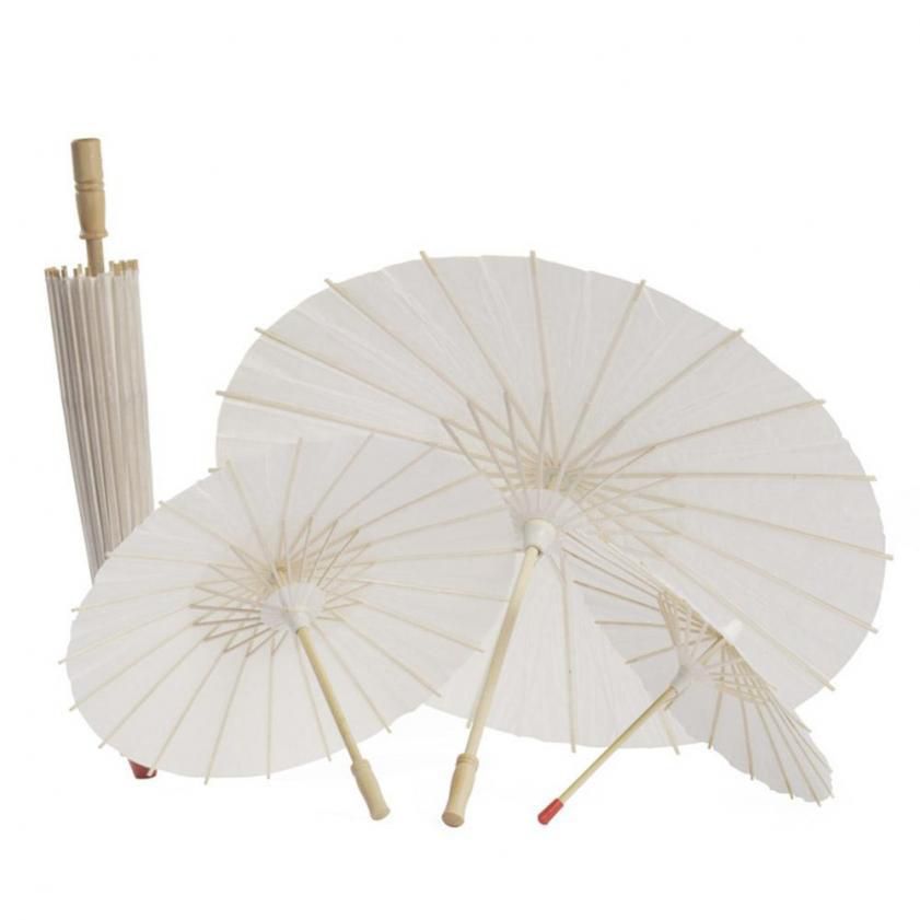 Chinese Oil Rubbed Umbrella Handmade, Ideal for Wedding, Bridesmaids - Pure White