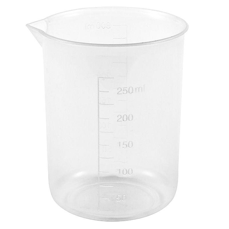 Clear White Plastic 250mL Measuring Cup Beaker for Flour Liquid