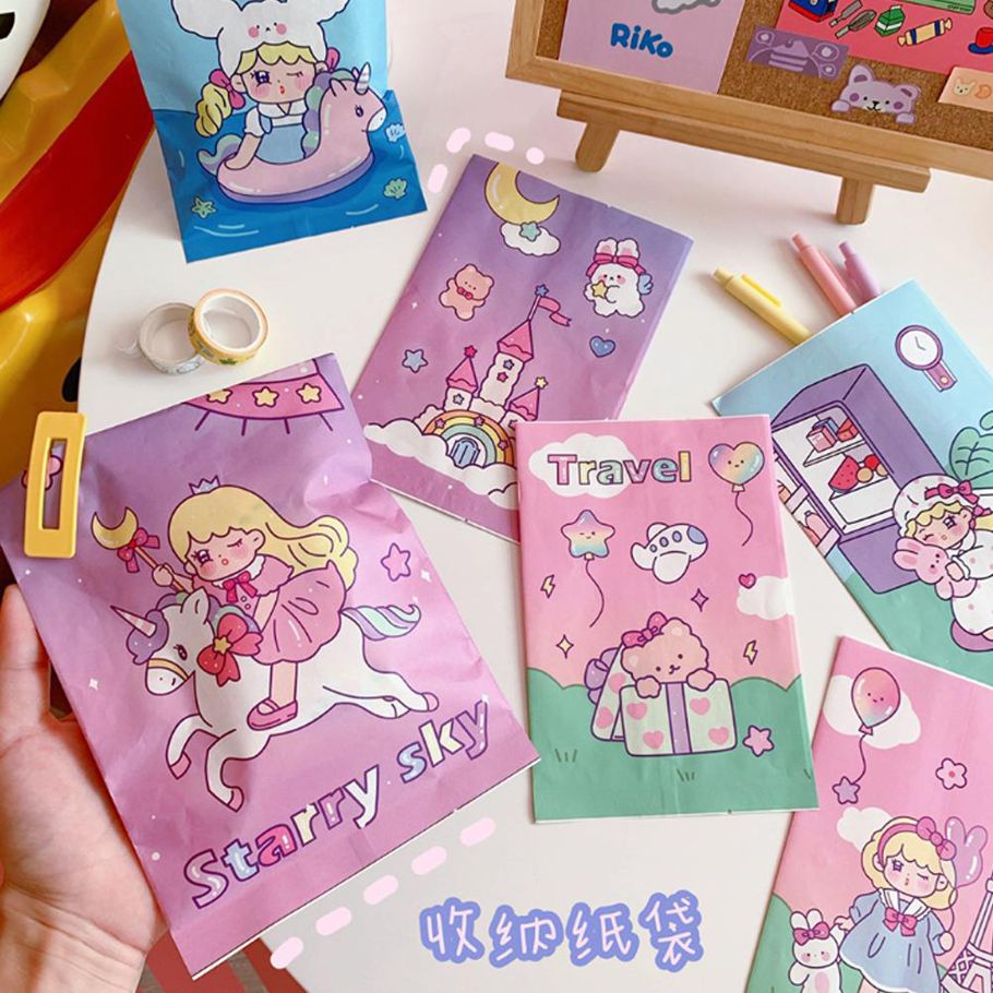 Lovely Cartoon Girl Paper Bag Wedding Birthday Gift Bag Christmas New Year Party Supplies Gift Bag