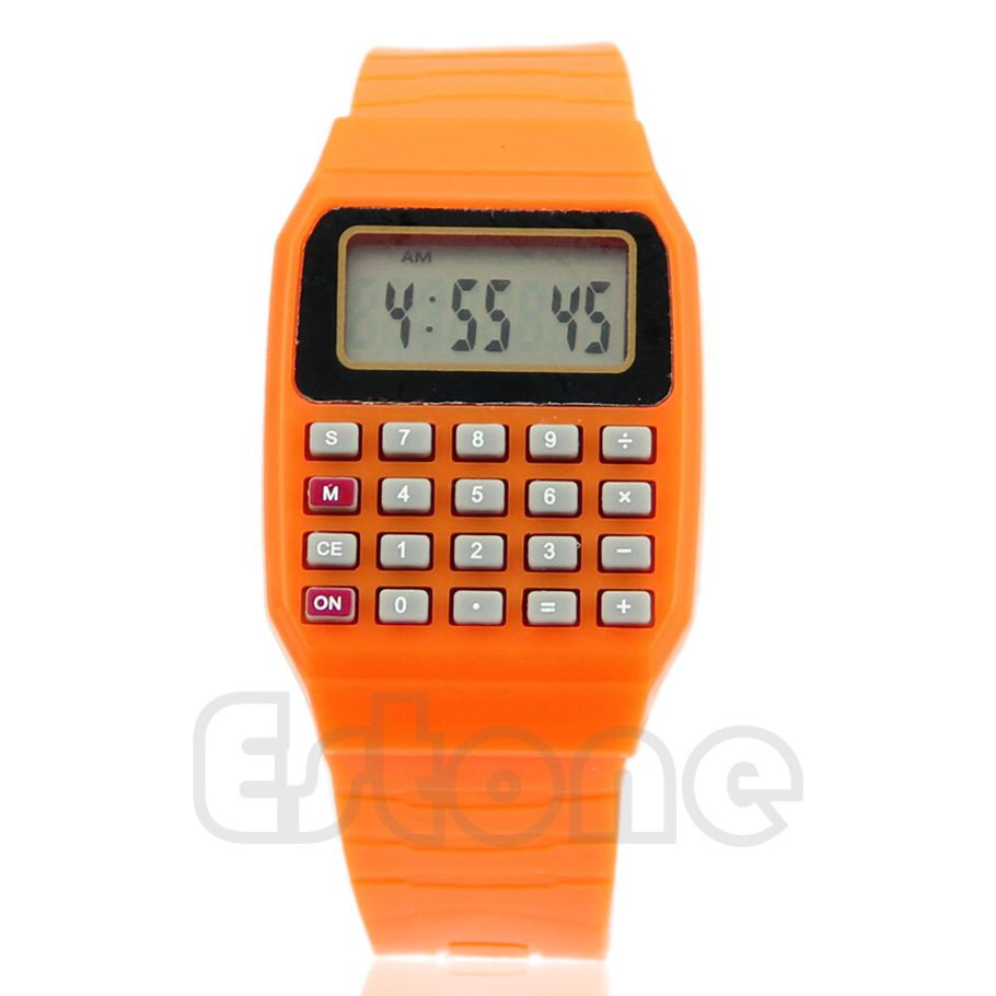 Fad Children Silicone Date Multi-Purpose Kids Electronic Calculator Wrist Watch WXTB
