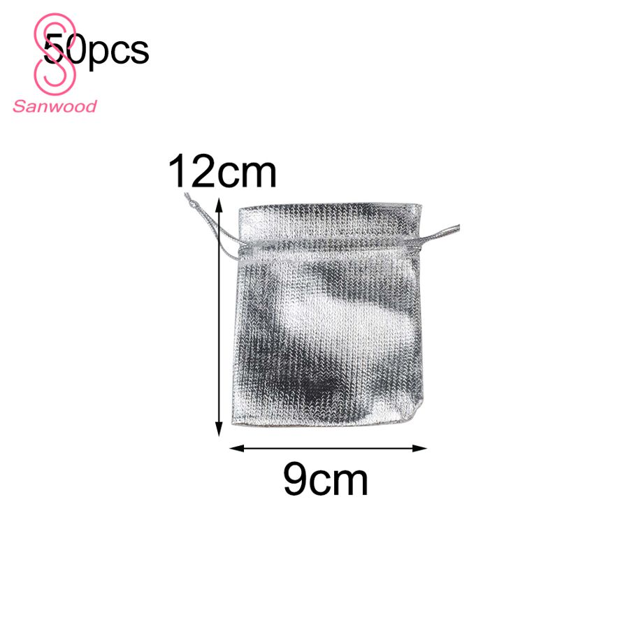 50Pcs Jewelry Drawstring Pouches Party Christmas Gift Candy Chocolate Bags
