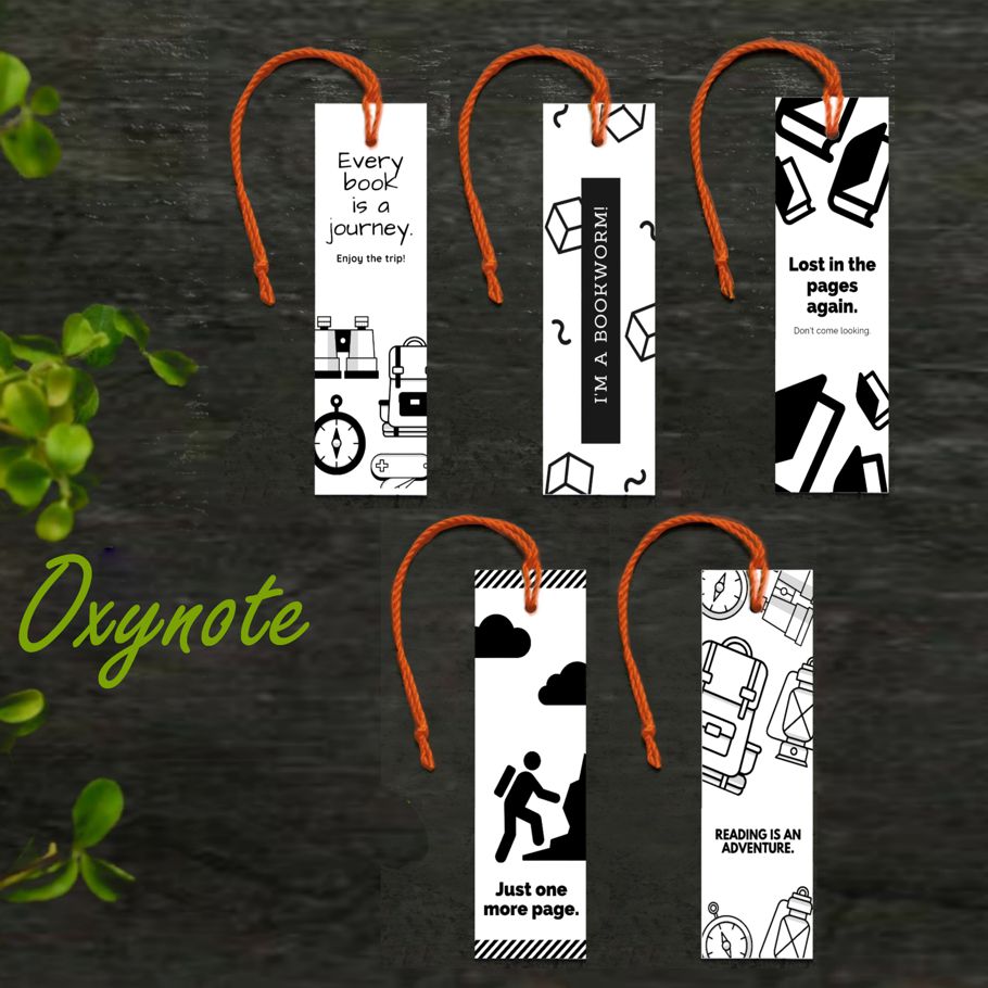 5 Pieces Bookmark with Ribbon by OXYNOTE
