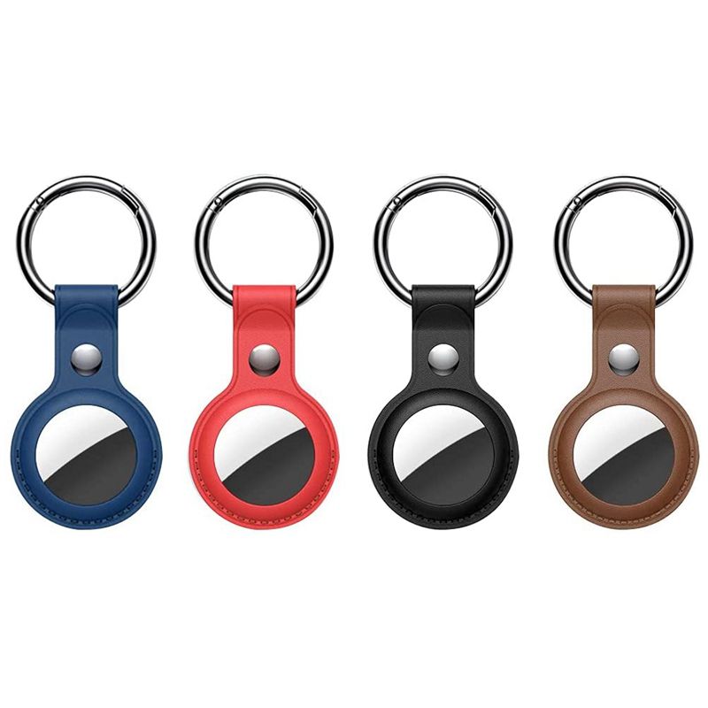 4-Pack Protective Holder for AirTag Case,For Air Tag Case Leather with Keychain, For Air Tag Accessories Portable Case