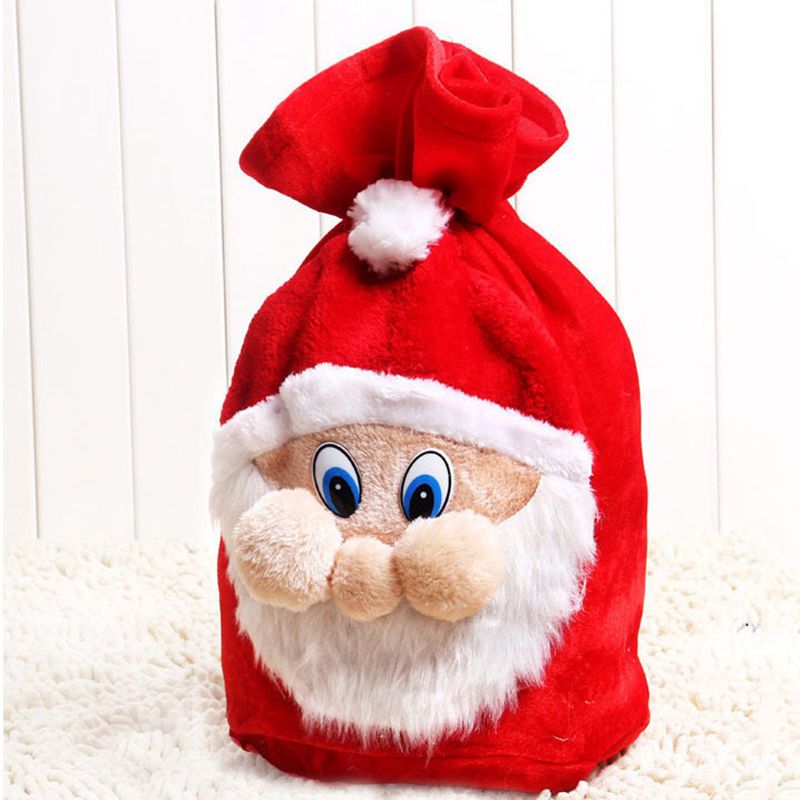 Santa Claus Backpack Candy Bag Gold Velvet Gift Bag Beam Mount Christmas Kids Gifts Family Decoration