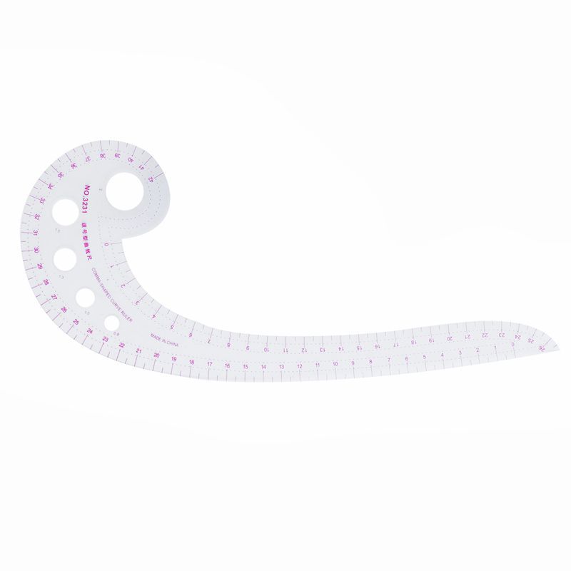 SODIAL(R) 11.8" Long Comma Shaped Plastic Transparent French Curve Ruler Spline