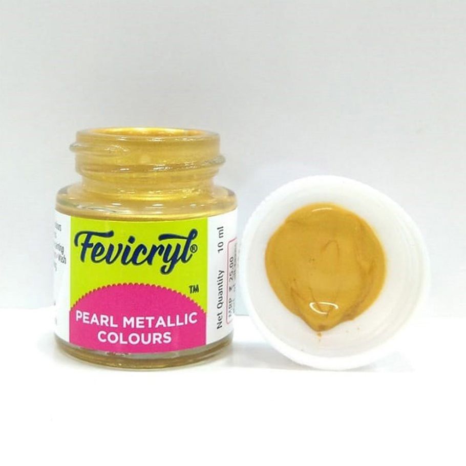 Fevicryl Acrylic Colour Pearl Metallic Gold 10 ml