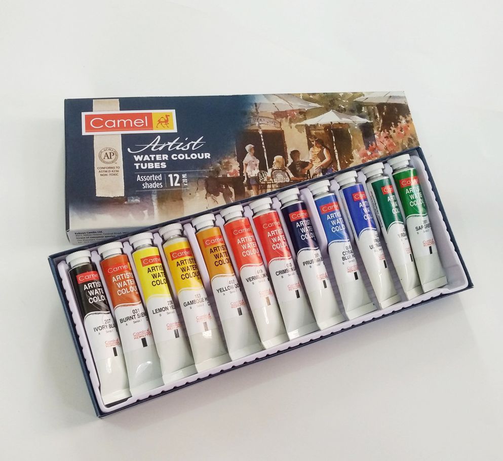 Camel Artist quality Water Colour 12 Shades 20ml