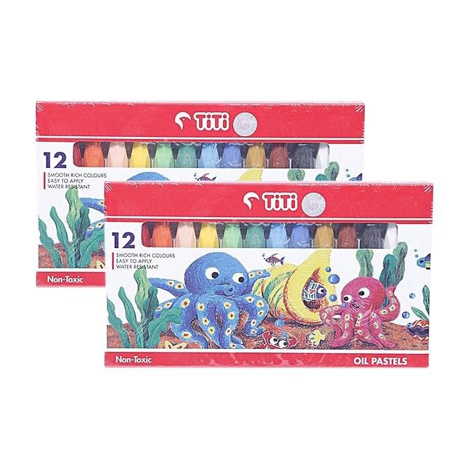 2 Boxes of 12 Oil Pastels - Multicolor