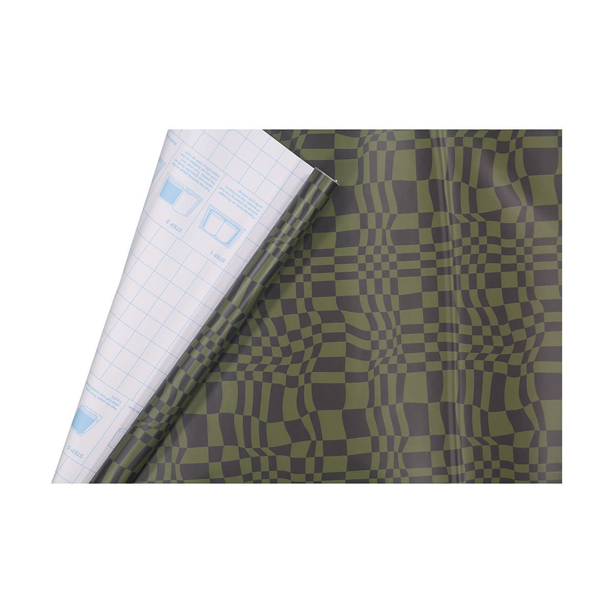 1m Self Adhesive Book Cover - Khaki Check