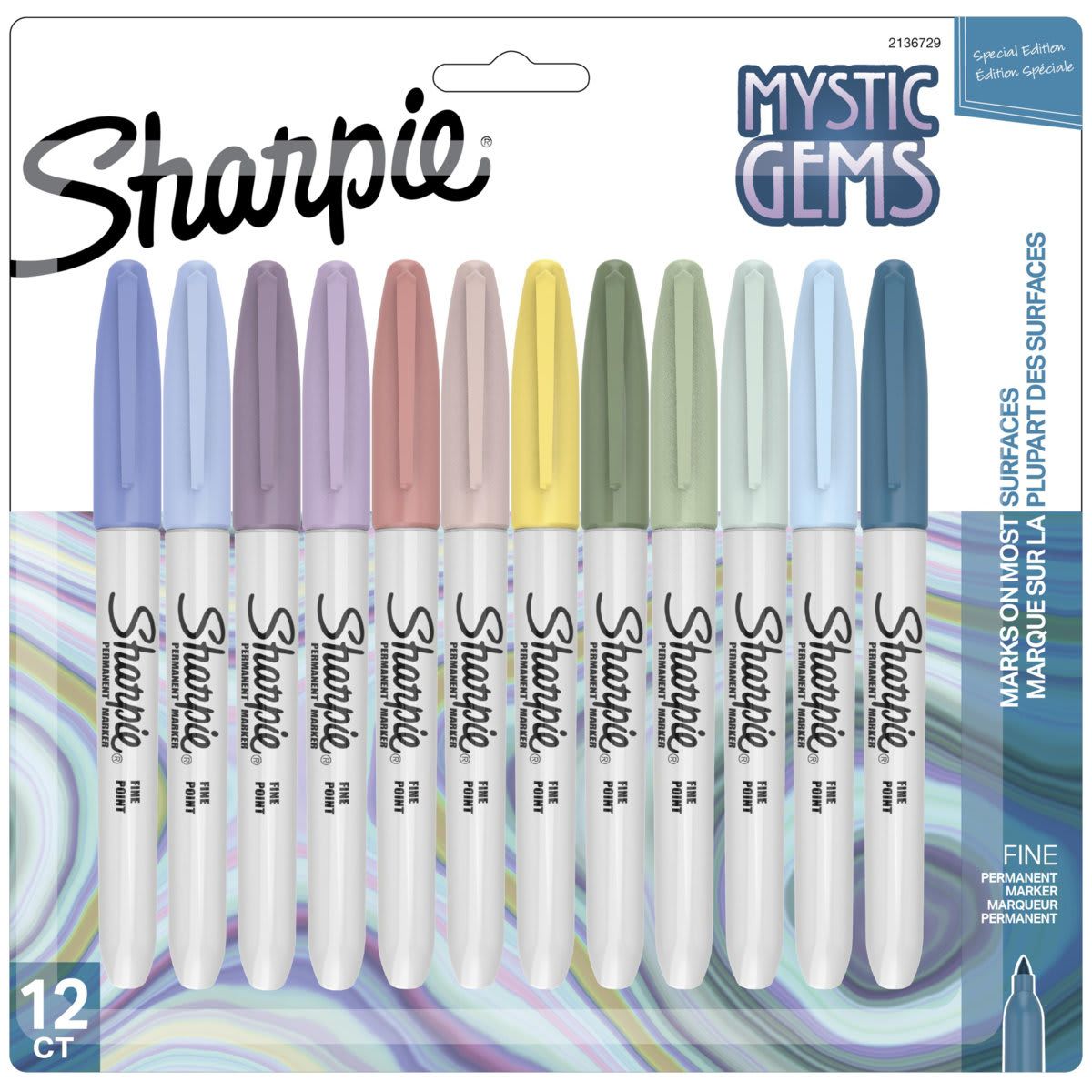 12 Pack Sharpie Mystic Gem Special Edition Fine Point Permanent Markers