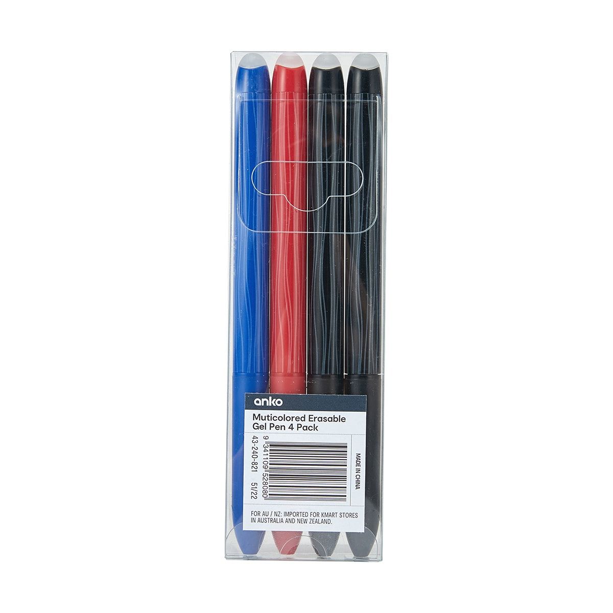 4 Pack Multi-Coloured Erasable Gel Pen