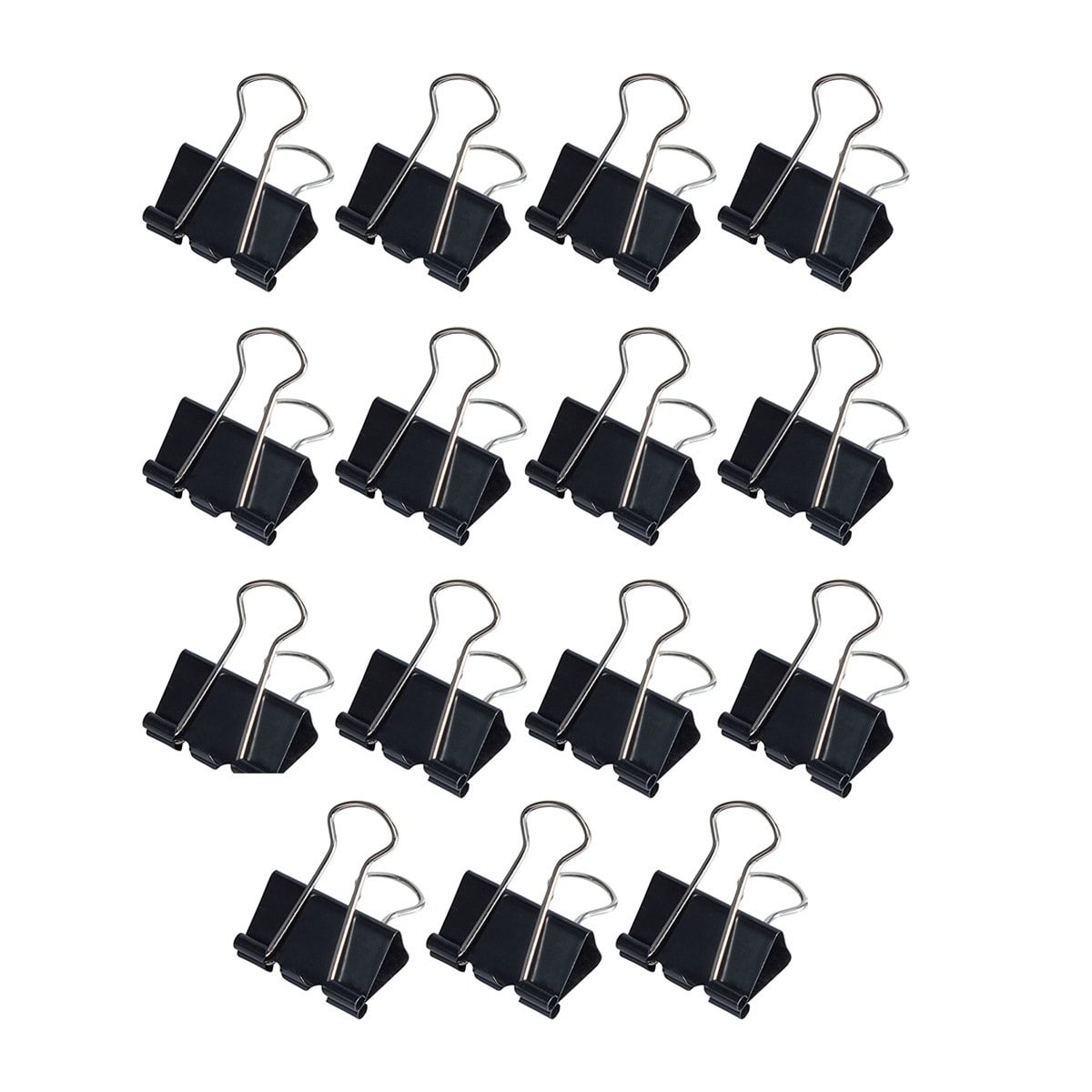 15 Pack 25mm Foldback Clips - Black