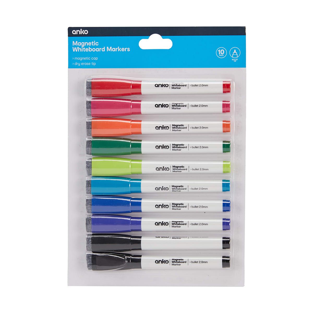 10 Pack Magnetic Whiteboard Markers