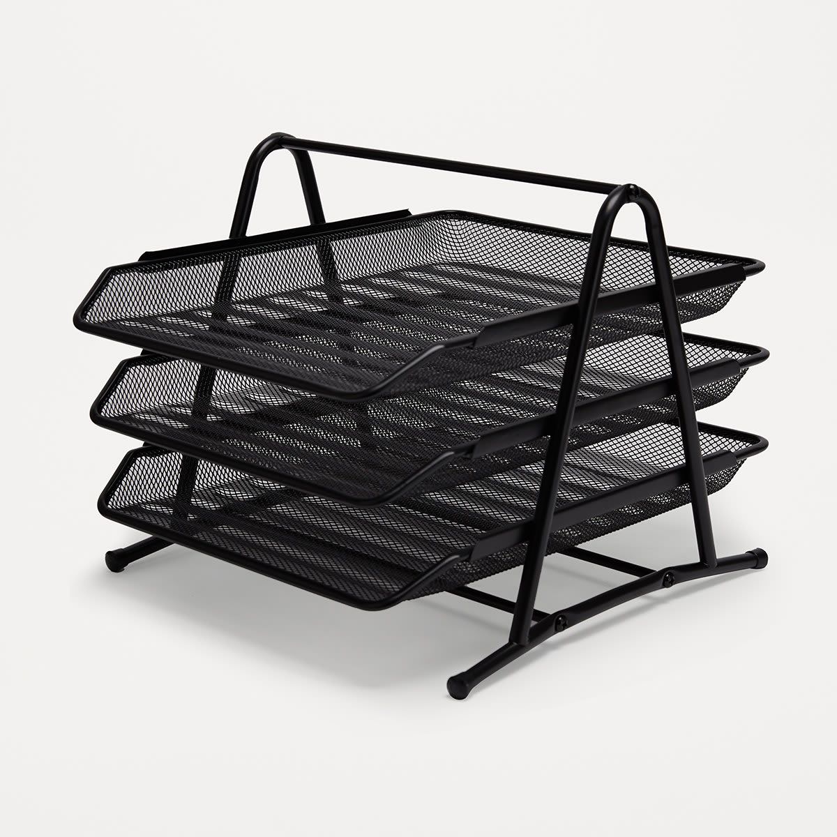 3 Tier Mesh Document Tray - Black