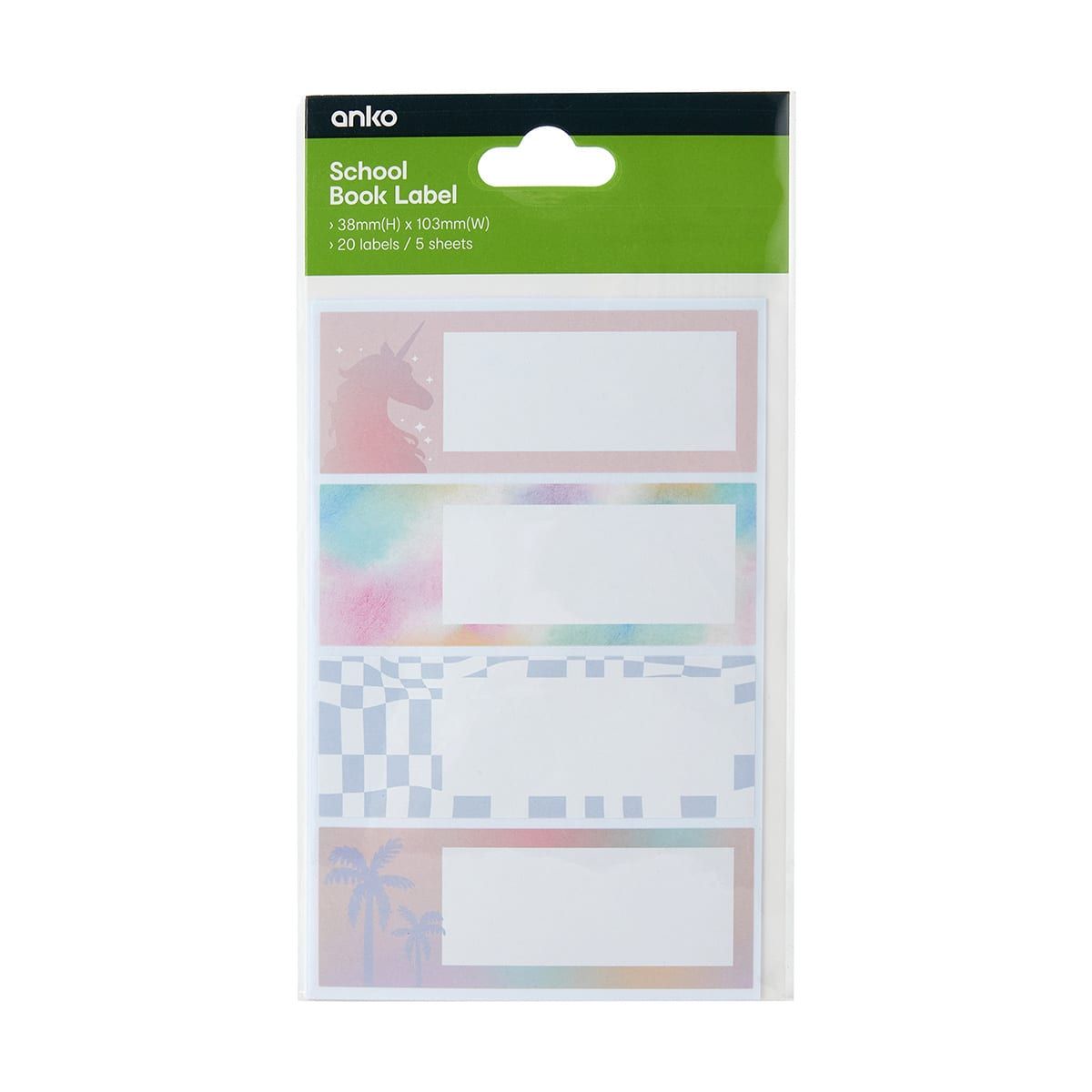 20 Pack School Book Label