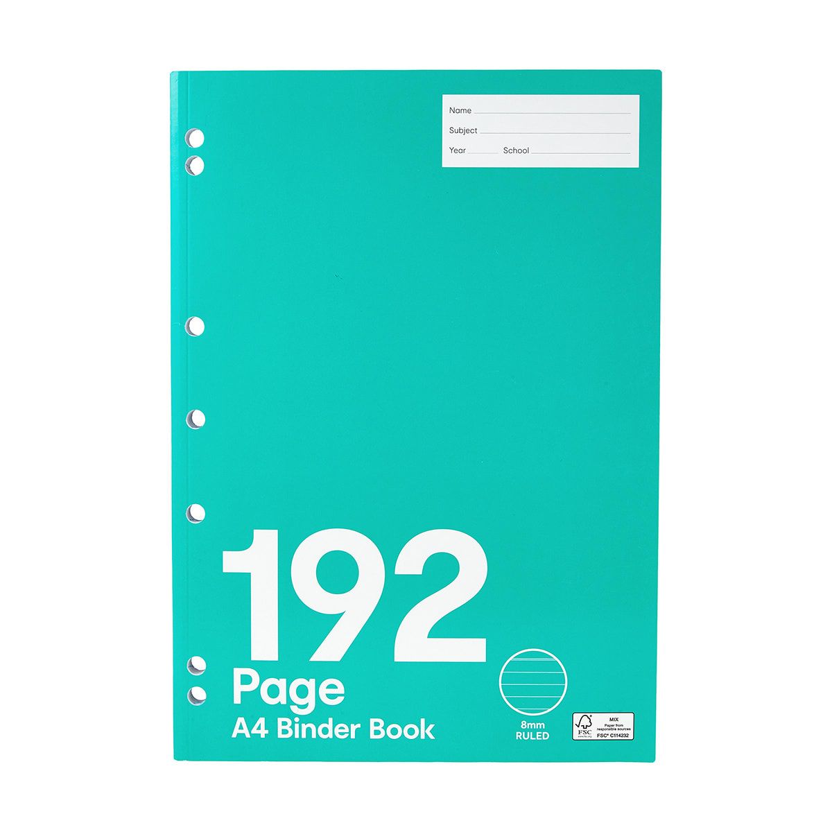 Binder Book - A4, 192 Pages, Aqua