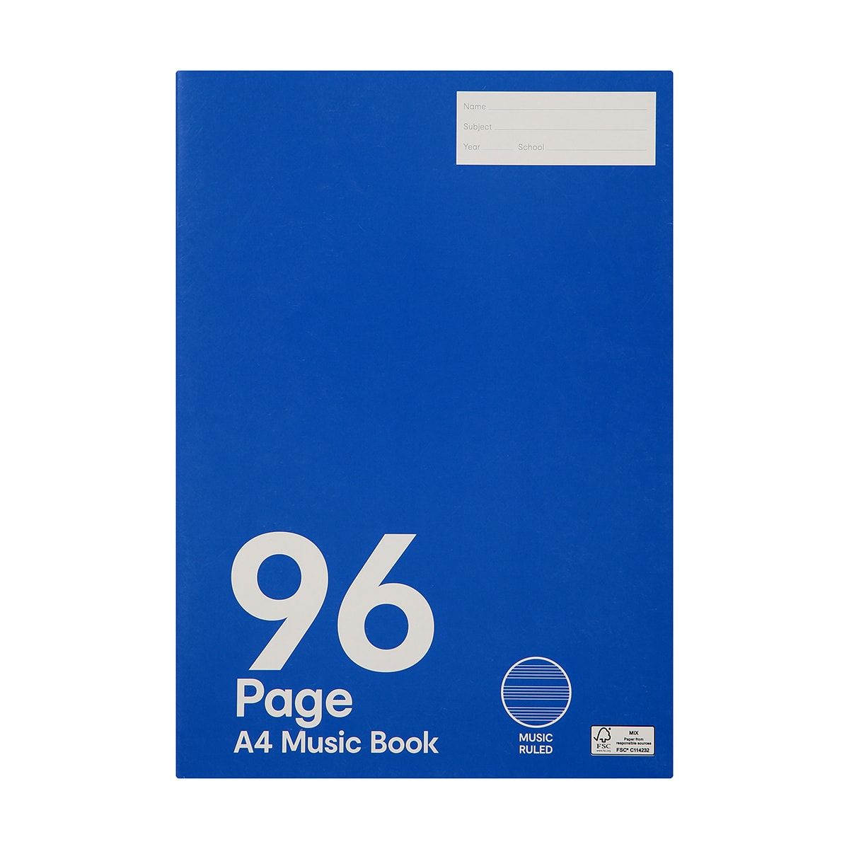 Music Book - A4, 96 Pages, Blue
