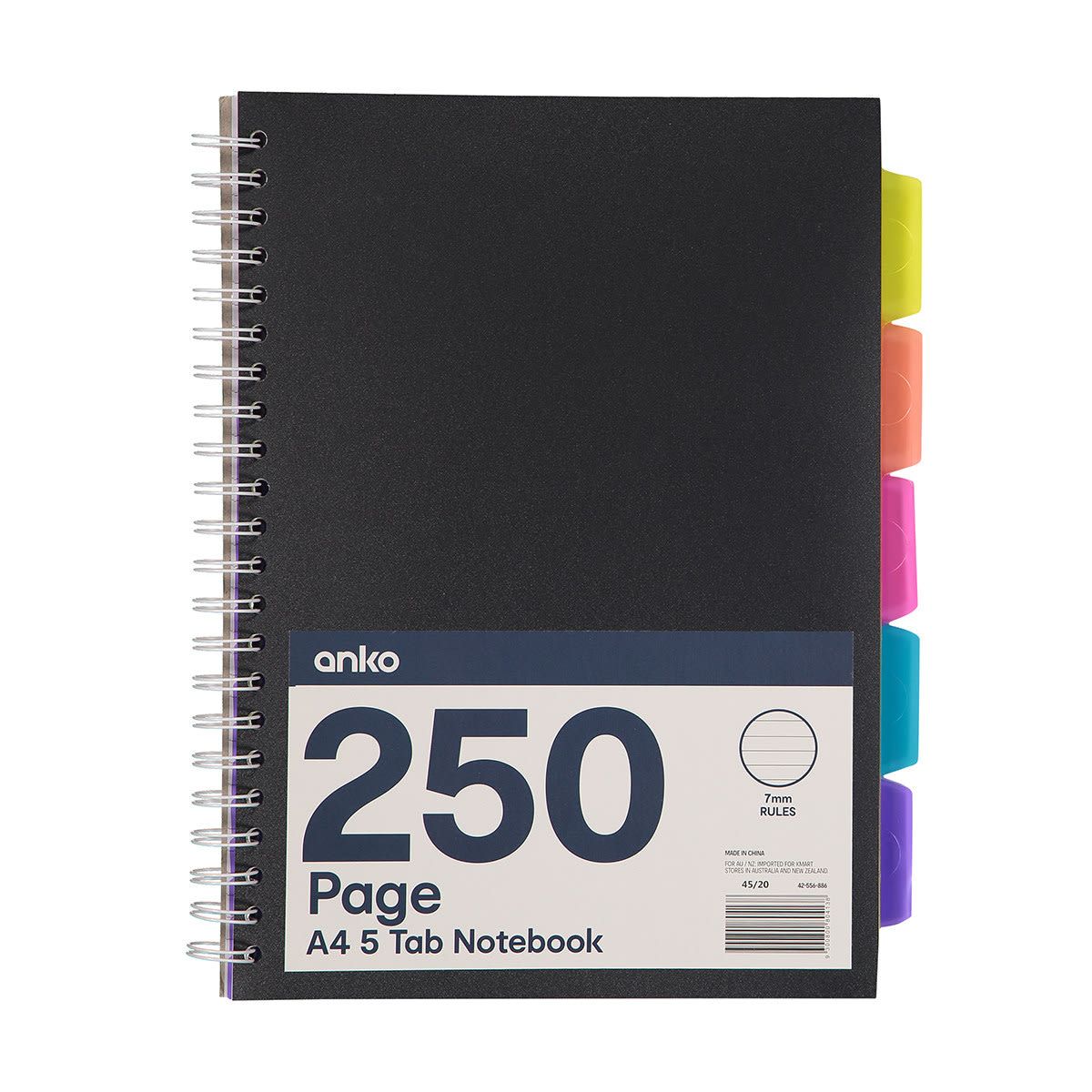 A4 5 Tab Spiral Notebook