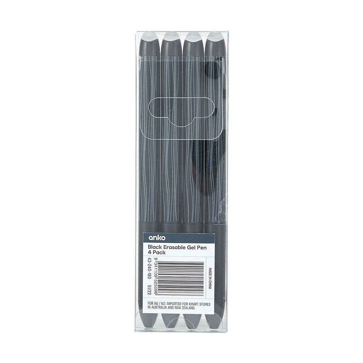 4 Pack Black Erasable Gel Pen