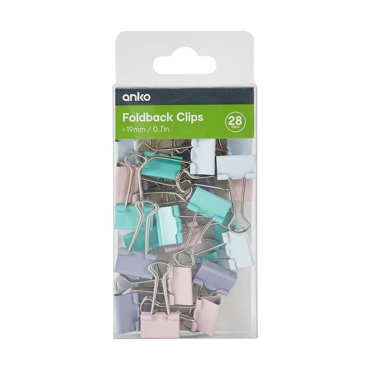 28 Pack 19mm Foldback Clips