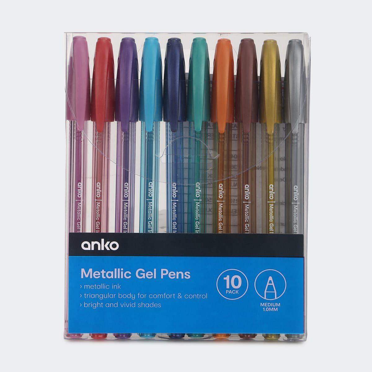 10 Pack Metallic Gel Pens