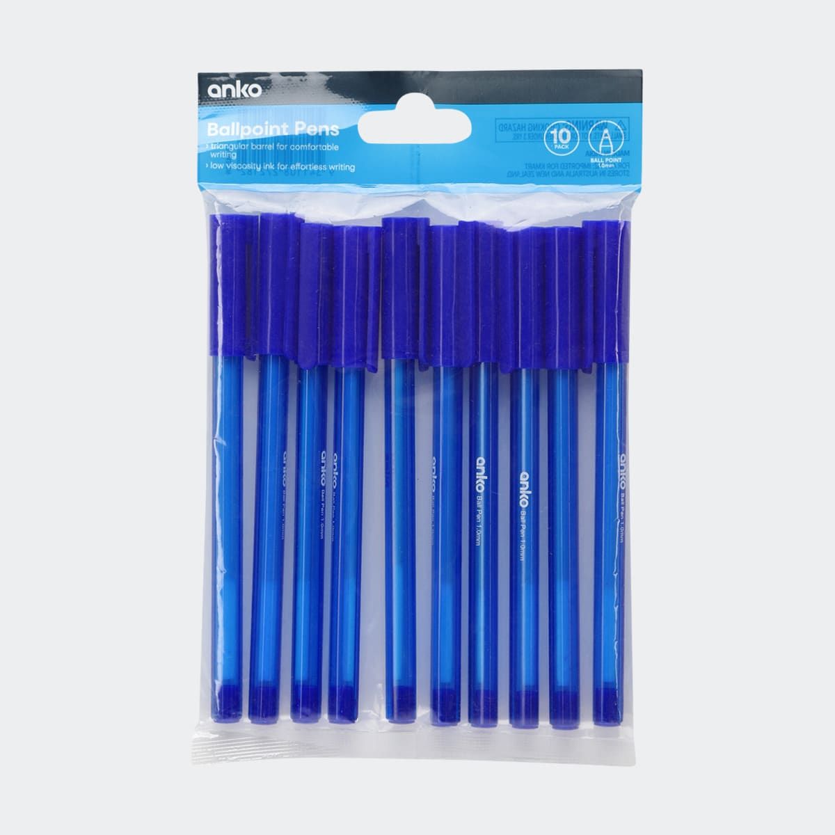 10 Pack Ballpoint Pens - Blue